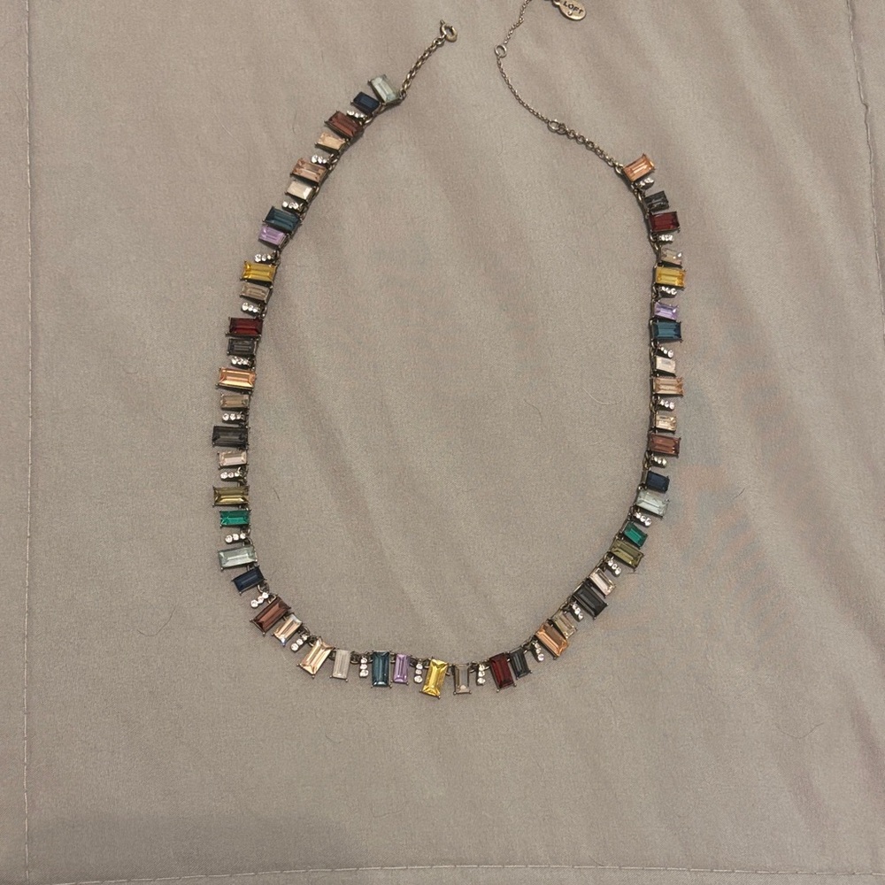 LOFT Multicolor Rectangular Beaded Necklace